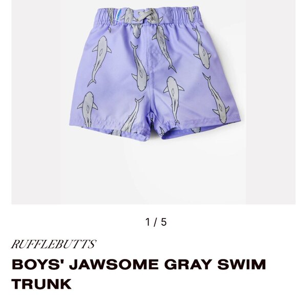 Rugged Butts Jawsome Gray Swim Trunks - Picture 1 of 7